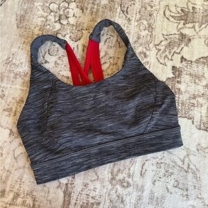 Lululemon Gray and Red Women's Sports Bra Size 4